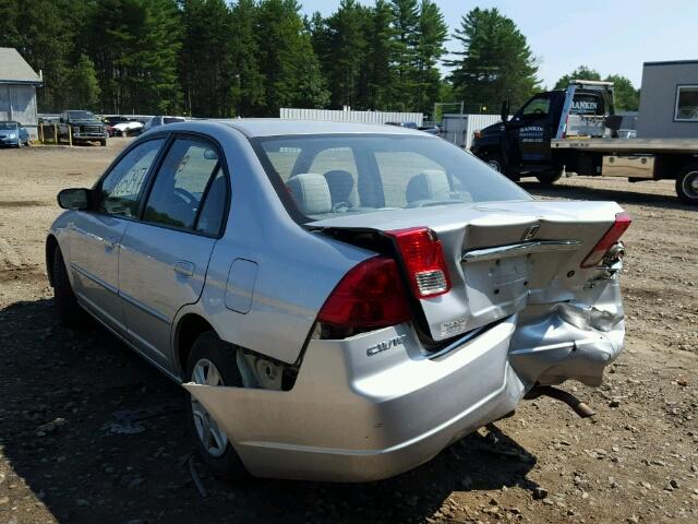 2HGES15583H612636 - 2003 HONDA CIVIC LX SILVER photo 3