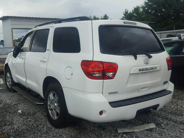 5TDZY64A88S009575 - 2008 TOYOTA SEQUOIA SR WHITE photo 3