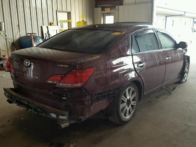 4T1BK36B69U344284 - 2009 TOYOTA AVALON MAROON photo 4