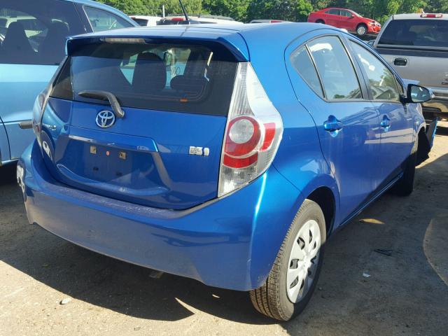 JTDKDTB38D1555333 - 2013 TOYOTA PRIUS C BLUE photo 4