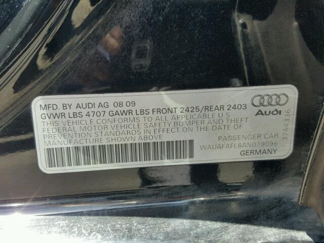 WAUAFAFL6AN019096 - 2010 AUDI A4 PREMIUM BLACK photo 10