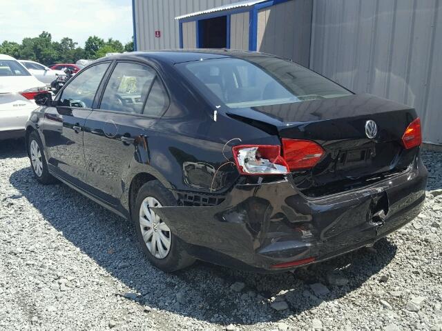 3VW1K7AJ9EM324239 - 2014 VOLKSWAGEN JETTA BASE Սև լուսանկար 3