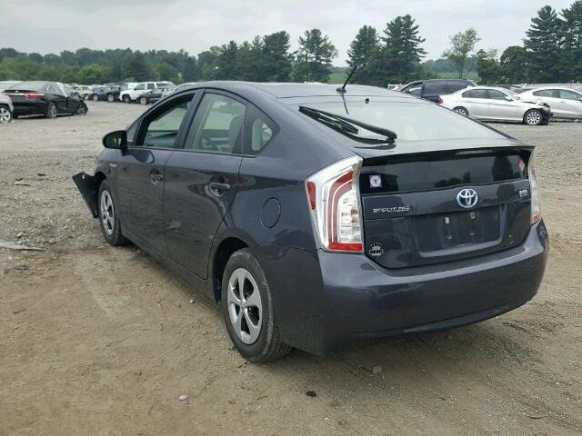 JTDKN3DU9C1606341 - 2012 TOYOTA PRIUS GRAY photo 3