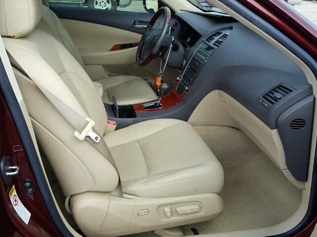 JTHBJ46G472149378 - 2007 LEXUS ES 350 BURGUNDY photo 5