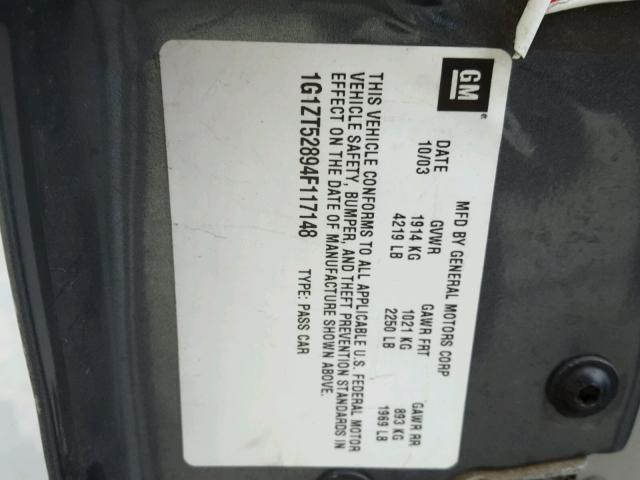 1G1ZT52894F117148 - 2004 CHEVROLET MALIBU LS 灰色 照片 10