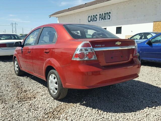 KL1TD5DE7AB046345 - 2010 CHEVROLET AVEO LS RED photo 3