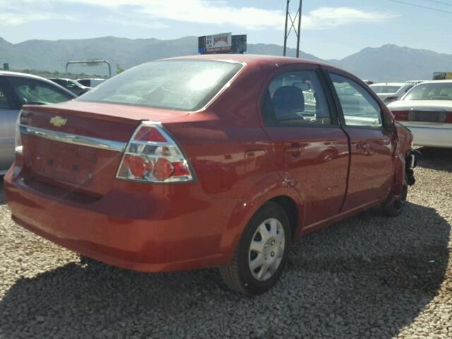 KL1TD5DE7AB046345 - 2010 CHEVROLET AVEO LS RED photo 4