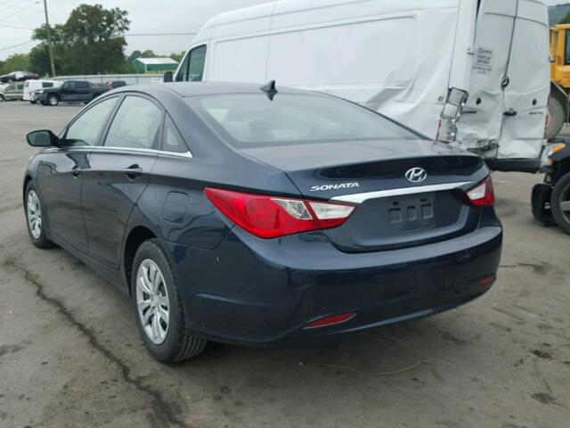 5NPEB4ACXBH102279 - 2011 HYUNDAI SONATA GLS BLUE photo 3