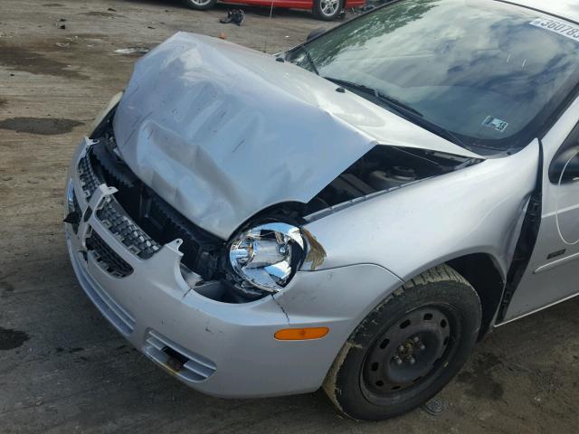 1B3ES56C15D141966 - 2005 DODGE NEON SXT SILVER photo 9