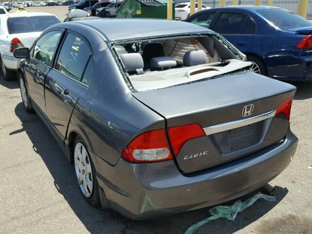 2HGFA16559H333921 - 2009 HONDA CIVIC LX GRAY photo 3