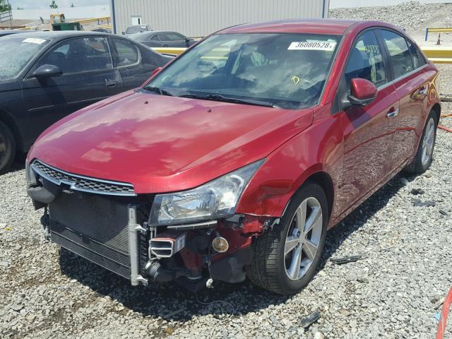 1G1PE5SB3D7139041 - 2013 CHEVROLET CRUZE LT RED photo 2