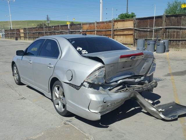 3FAHP0DC8AR373717 - 2010 FORD FUSION SPO SILVER photo 3