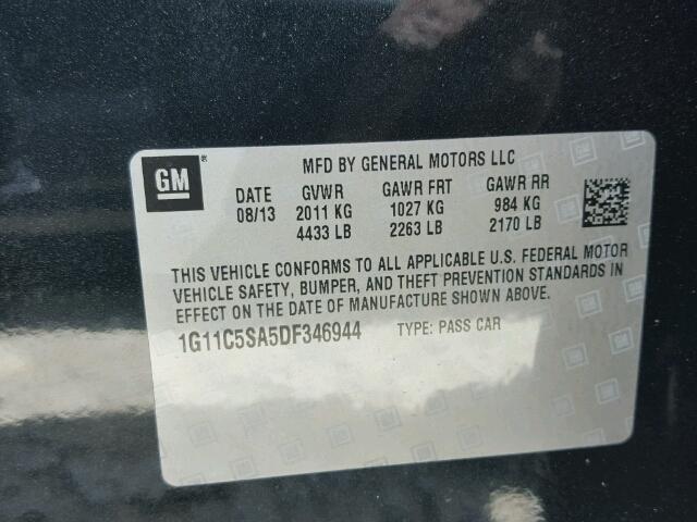 1G11C5SA5DF346944 - 2013 CHEVROLET MALIBU 1LT 黑色 照片 10