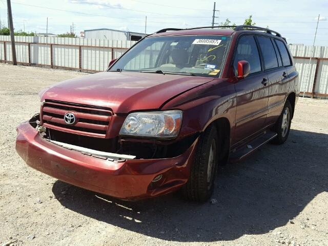 JTEDP21A050061383 - 2005 TOYOTA HIGHLANDER RED photo 2