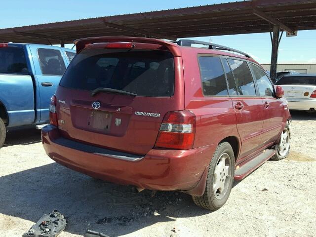 JTEDP21A050061383 - 2005 TOYOTA HIGHLANDER RED photo 4