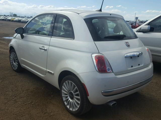 3C3CFFCR1HT586512 - 2017 FIAT 500 LOUNGE WHITE photo 3