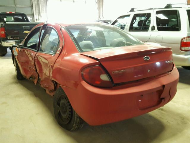 1B3ES46C4YD845819 - 2000 DODGE NEON BASE RED photo 3