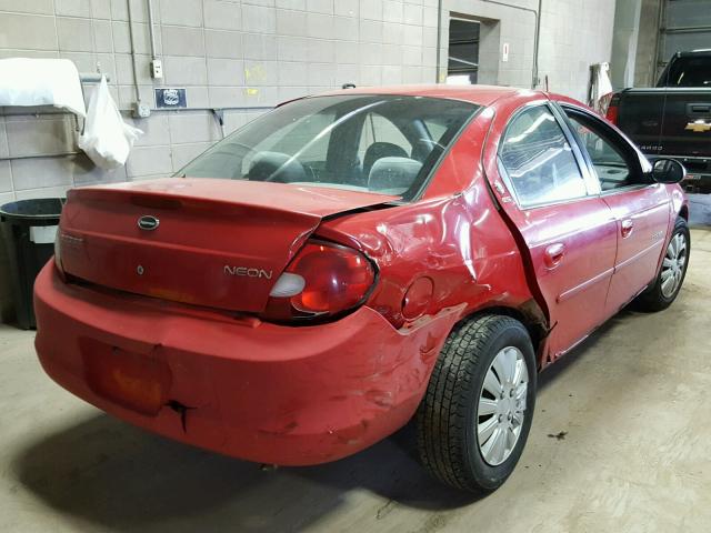 1B3ES46C4YD845819 - 2000 DODGE NEON BASE RED photo 4