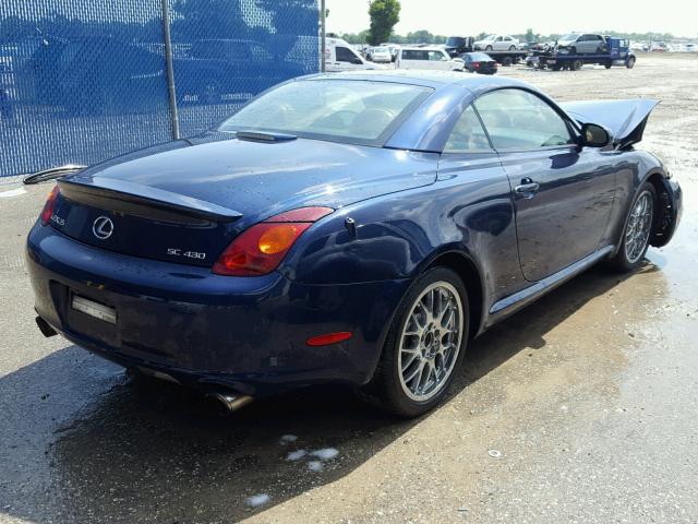 JTHFN48Y830042562 - 2003 LEXUS SC 430 BLUE photo 4