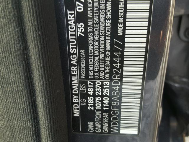 WDDGF8AB4DR244477 - 2013 MERCEDES-BENZ C 300 4MAT CHARCOAL photo 10