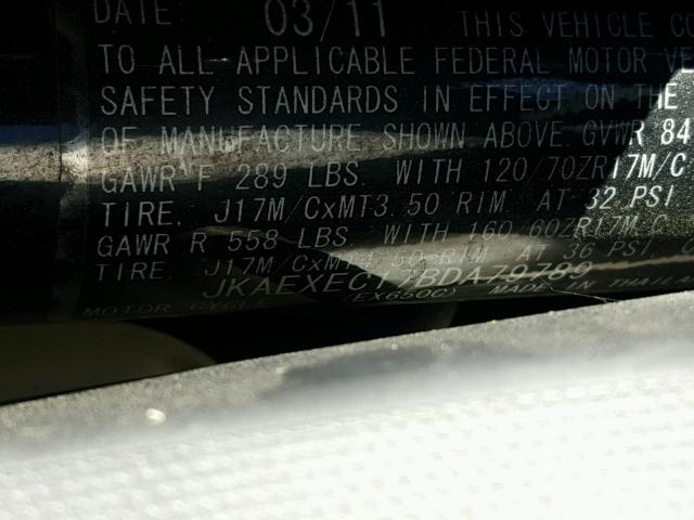 JKAEXEC17BDA79789 - 2011 KAWASAKI EX650 C 黑色 照片 10