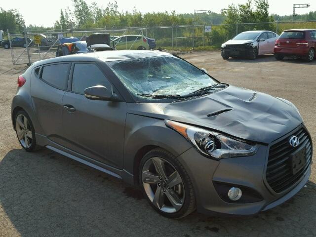 KMHTC6AE9FU244003 - 2015 HYUNDAI VELOSTER T GRAY photo 1