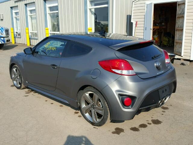 KMHTC6AE9FU244003 - 2015 HYUNDAI VELOSTER T GRAY photo 3