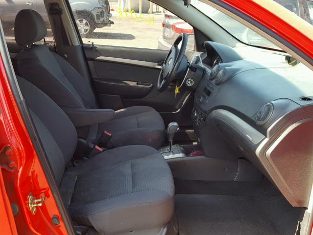 KL1TD56687B132696 - 2007 CHEVROLET AVEO BASE Қызыл фото 5