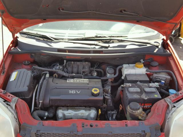 KL1TD56687B132696 - 2007 CHEVROLET AVEO BASE Қызыл фото 7