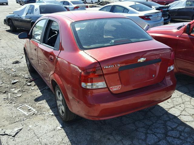 KL1TD566X6B638223 - 2006 CHEVROLET AVEO BASE Czerwony zdjęcie 3