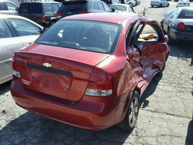 KL1TD566X6B638223 - 2006 CHEVROLET AVEO BASE Czerwony zdjęcie 4