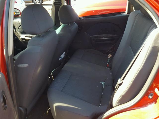 KL1TD566X6B638223 - 2006 CHEVROLET AVEO BASE Czerwony zdjęcie 6