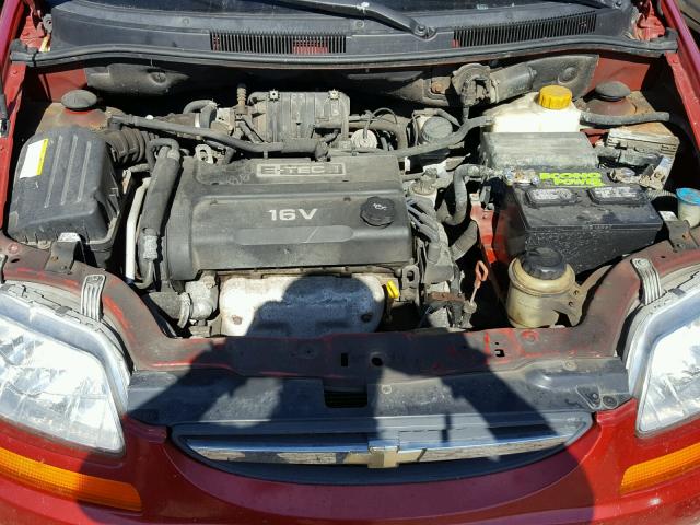 KL1TD566X6B638223 - 2006 CHEVROLET AVEO BASE Czerwony zdjęcie 7