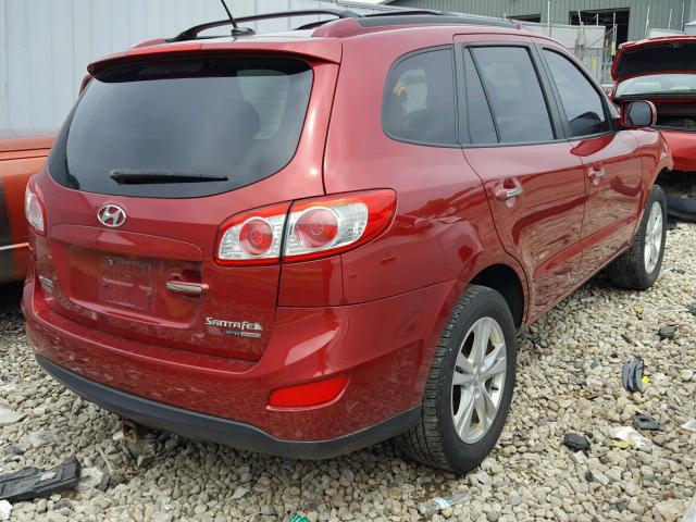 5NMSKDAG1AH346890 - 2010 HYUNDAI SANTA FE L RED photo 4