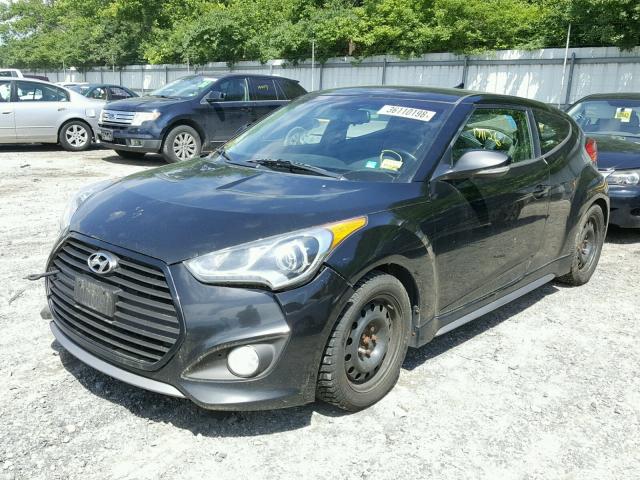 KMHTC6AE3DU095259 - 2013 HYUNDAI VELOSTER T BLACK photo 2