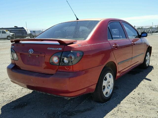 1NXBR32EX4Z245519 - 2004 TOYOTA COROLLA RED photo 4