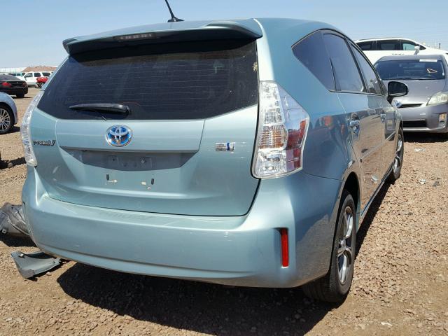 JTDZN3EUXE3290713 - 2014 TOYOTA PRIUS V TEAL photo 4