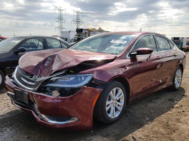 1C3CCCAB6FN703849 - 2015 CHRYSLER 200 LIMITE MAROON photo 2