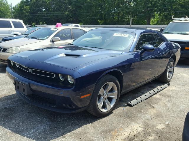 2C3CDZAG0GH336713 - 2016 DODGE CHALLENGER BLUE photo 2