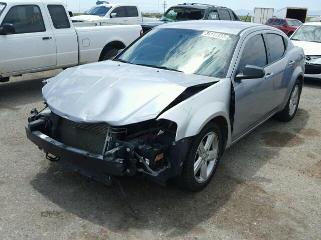 1C3CDZAB2DN537391 - 2013 DODGE AVENGER SE SILVER photo 2