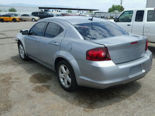 1C3CDZAB2DN537391 - 2013 DODGE AVENGER SE SILVER photo 3