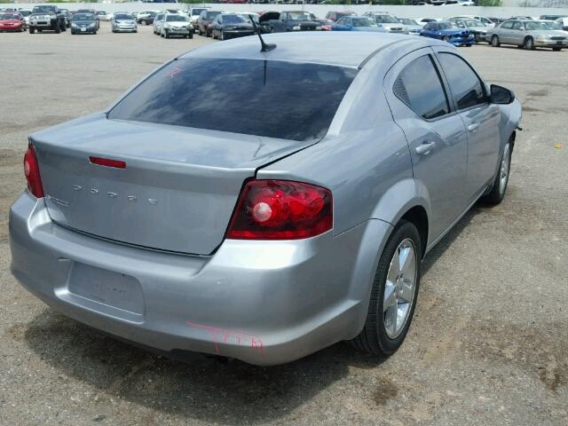 1C3CDZAB2DN537391 - 2013 DODGE AVENGER SE SILVER photo 4