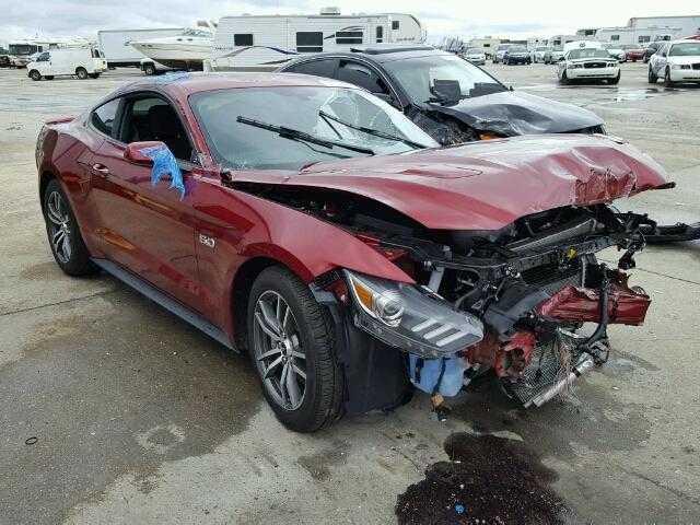 1FA6P8CF5G5288802 - 2016 FORD MUSTANG RED photo 1