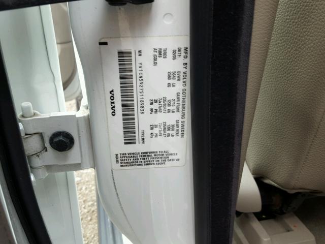 YV1CN592751189838 - 2005 VOLVO XC90 WHITE photo 10