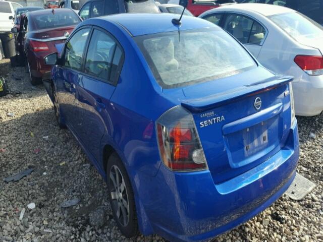 3N1AB6AP4CL667970 - 2012 NISSAN SENTRA BLUE photo 3