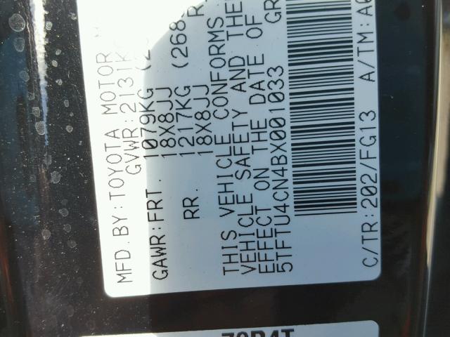 5TFTU4CN4BX001033 - 2011 TOYOTA TACOMA X-R 黑色 照片 10