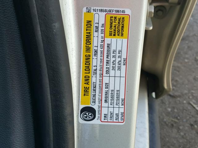 1G11B5SL6EF106145 - 2014 CHEVROLET MALIBU LS 金色 照片 10