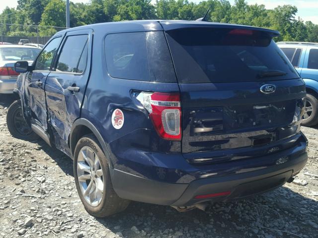 1FM5K8AR0EGB25442 - 2014 FORD EXPLORER P BLUE photo 3