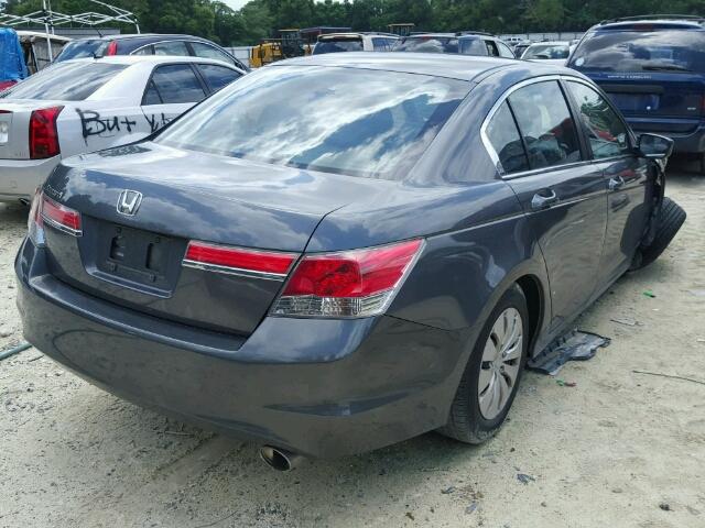 1HGCP2F32CA021549 - 2012 HONDA ACCORD LX GRAY photo 4