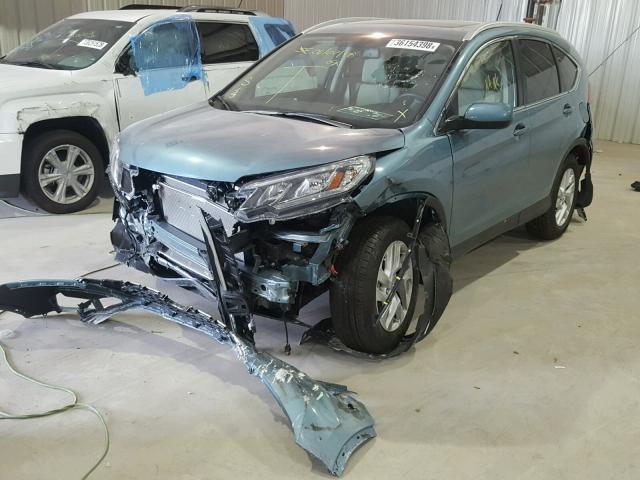 2HKRM3H78GH544502 - 2016 HONDA CR-V EXL BLUE photo 2